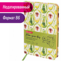 Ежедневник недатированный B6 (127х186 мм), BRAUBERG VISTA, под кожу, твердый, 136 л., "Avocado", 112112