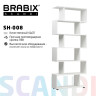 Стеллаж BRABIX "Scandi SH-008", 730х250х1760 мм, 6 секций, ЛДСП, белый, 641897, ЦБ013658-1 Стеллаж BRABIX "Scandi SH-008", 730х250х1760 мм, 6 секций, ЛДСП, белый, 641897, ЦБ013658-1