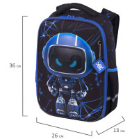 Ранец BRAUBERG LIGHT, 1 отделение, с брелоком, "Evil robot", 3D-панель, 36х26х13 см, 272028 Ранец BRAUBERG LIGHT, 1 отделение, с брелоком, "Evil robot", 3D-панель, 36х26х13 см, 272028