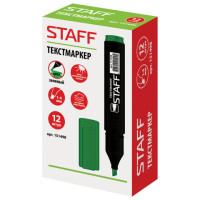 Текстмаркер STAFF "STICK", ЗЕЛЕНЫЙ, прямоугольный корпус, скошенный наконечник, 1-4 мм, 151498