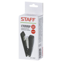 Степлер №24/6, 26/6 металлический STAFF, до 20 листов, черный, 224627