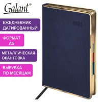 Ежедневник датированный 2025 А5 148х218 мм GALANT "Infinity Gold", под кожу, темно-синий, 115729 Ежедневник датированный 2025 А5 148х218 мм GALANT "Infinity Gold", под кожу, темно-синий, 115729