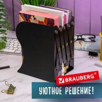 Подставка-держатель для книг и учебников BRAUBERG, раздвижная, металлическая, черная, 237904 Подставка-держатель для книг и учебников BRAUBERG, раздвижная, металлическая, черная, 237904