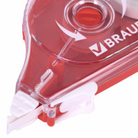 Корректирующая лента BRAUBERG MAXI PLUS, 5 мм х 25 м, механизм перемотки, корпус красный, блистер, 272501