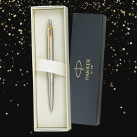 Ручка шариковая PARKER "Jotter Core Stainless Steel GT", ежедневник А5 черный, пакет, 880886 Ручка шариковая PARKER "Jotter Core Stainless Steel GT", ежедневник А5 черный, пакет, 880886