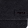 Планинг датированный 2024 305х140 мм, BRAUBERG "Imperial", под кожу, черный, 114813