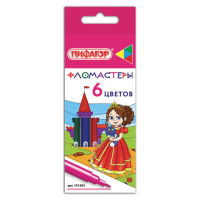Фломастеры ПИФАГОР "Принцессы", 6 цветов, вентилируемый колпачок, 151404 Фломастеры ПИФАГОР "Принцессы", 6 цветов, вентилируемый колпачок, 151404