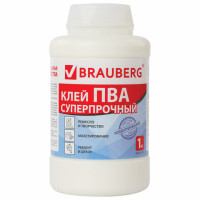 Клей ПВА BRAUBERG, 1 кг, суперпрочный (керамика, ткань, кожа, дерево, бумага, картон), 600984 Клей ПВА BRAUBERG, 1 кг, суперпрочный (керамика, ткань, кожа, дерево, бумага, картон), 600984