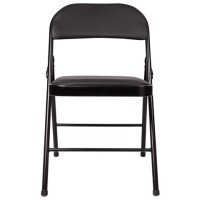 Стул складной для дома и офиса BRABIX "Golf Plus CF-003 Комфорт", черный каркас, кожзам черный, 531566