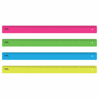 Линейка пластиковая 50 см, "Neon", непрозрачная, неоновая, ассорти, ЛН-31443 Линейка пластиковая 50 см, "Neon", непрозрачная, неоновая, ассорти, ЛН-31443