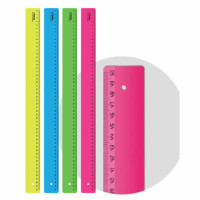 Линейка пластиковая 50 см, "Neon", непрозрачная, неоновая, ассорти, ЛН-31443 Линейка пластиковая 50 см, "Neon", непрозрачная, неоновая, ассорти, ЛН-31443