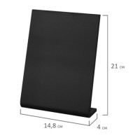 Табличка меловая настольная А5 (14,8x21 см), L-образная, вертикальная, ПВХ, ЧЕРНАЯ, BRAUBERG, 291293 Табличка меловая настольная А5 (14,8x21 см), L-образная, вертикальная, ПВХ, ЧЕРНАЯ, BRAUBERG, 291293