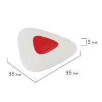 Ластик BRAUBERG "Trios PRO", 36х36х9 мм, белый, треугольный, красный пластиковый держатель, 229559 Ластик BRAUBERG "Trios PRO", 36х36х9 мм, белый, треугольный, красный пластиковый держатель, 229559