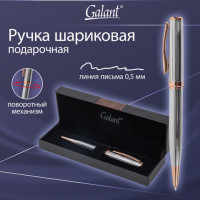 Ручка подарочная шариковая GALANT "Epsilon", корпус серебро, детали розовое золото, узел 0,7 мм, линия письма 0,5 мм, синяя, 144171 Ручка подарочная шариковая GALANT "Epsilon", корпус серебро, детали розовое золото, узел 0,7 мм, линия письма 0,5 мм, синяя, 144171