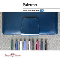 Ручка шариковая BRUNO VISCONTI "Palermo", бордовый металлический корпус, 0,7 мм, синяя, 20-0250/04