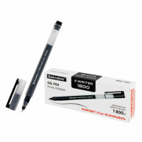 Ручки гелевые BRAUBERG X-WRITER 1800, УВЕЛИЧЕННАЯ ДЛИНА ПИСЬМА 1 800 м, ЧЕРНЫЕ, КОМПЛЕКТ 10 ШТУК, стандартный узел 0,5 мм, 144138 Ручки гелевые BRAUBERG X-WRITER 1800, УВЕЛИЧЕННАЯ ДЛИНА ПИСЬМА 1 800 м, ЧЕРНЫЕ, КОМПЛЕКТ 10 ШТУК, стандартный узел 0,5 мм, 144138
