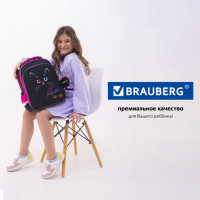 Ранец BRAUBERG QUADRO, 3 отделения, с брелоком, "Black cat", 37х28х18 см, 271358 Ранец BRAUBERG QUADRO, 3 отделения, с брелоком, "Black cat", 37х28х18 см, 271358