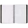Тетрадь А5 (148x218 мм), BRAUBERG "Office PRO", гибкая, под кожу, гребень, 80 л., черная, 111046