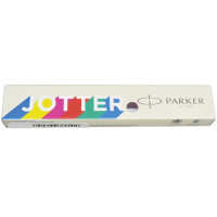 Ручка шариковая PARKER "Jotter Plastic CT", корпус белый, детали из нержавеющей стали, синяя, R0032930