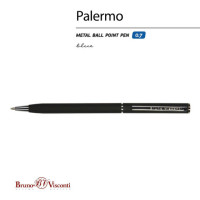 Ручка шариковая BRUNO VISCONTI "Palermo", черный металлический корпус, 0,7 мм, синяя, 20-0250/01