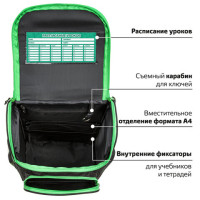 Ранец ПИФАГОР BASIC, 1 отделение, 3 кармана, эргономичная спинка, "Monster steel", 35х28х18 см, 270686 Ранец ПИФАГОР BASIC, 1 отделение, 3 кармана, эргономичная спинка, "Monster steel", 35х28х18 см, 270686
