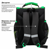 Ранец ПИФАГОР BASIC, 1 отделение, 3 кармана, эргономичная спинка, "Monster steel", 35х28х18 см, 270686 Ранец ПИФАГОР BASIC, 1 отделение, 3 кармана, эргономичная спинка, "Monster steel", 35х28х18 см, 270686
