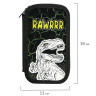 Пенал ЮНЛАНДИЯ, 2 отделения, ламинированный картон, конгрев, 19х11 см, "RAWR", 271538