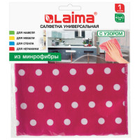 Салфетка для уборки из микрофибры универсальная, 40х40 см, LAIMA, 607582