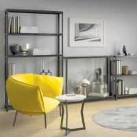 Стеллаж металлический BRABIX "ГРАФИТ MS KD-195/30-6", лофт, 1950х1000х300 мм, 6 полок, 291271, S240BR243693
