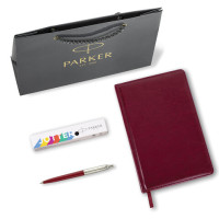 Ручка шариковая PARKER "Jotter Plastic CT", корпус красный, ежедневник А5 красный, пакет, 880897 Ручка шариковая PARKER "Jotter Plastic CT", корпус красный, ежедневник А5 красный, пакет, 880897
