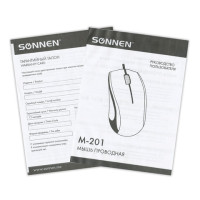 Мышь проводная SONNEN М-201, USB, 1000 dpi, 2 кнопки + колесо-кнопка, оптическая, черная, 512631 Мышь проводная SONNEN М-201, USB, 1000 dpi, 2 кнопки + колесо-кнопка, оптическая, черная, 512631