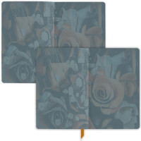 Ежедневник недатированный А5 (138х213 мм), BRAUBERG VISTA, под кожу, гибкий, 136 л., "Rose flower", 112016