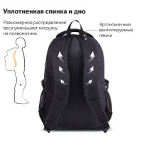 Рюкзак BRAUBERG HIGH SCHOOL универсальный, 3 отделения, "Выбор", черный/синий, 46х31х18 см, 271652 Рюкзак BRAUBERG HIGH SCHOOL универсальный, 3 отделения, "Выбор", черный/синий, 46х31х18 см, 271652