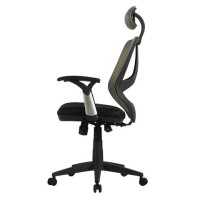 Кресло BRABIX "Saturn ER-400", с подголовником, комбинированное, черное/серое, 530871 Кресло BRABIX "Saturn ER-400", с подголовником, комбинированное, черное/серое, 530871