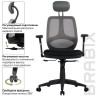 Кресло BRABIX "Saturn ER-400", с подголовником, комбинированное, черное/серое, 530871 Кресло BRABIX "Saturn ER-400", с подголовником, комбинированное, черное/серое, 530871