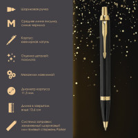 Ручка шариковая PARKER "IM Core Black Lacquer GT", ежедневник А5 черный, пакет, 880899 Ручка шариковая PARKER "IM Core Black Lacquer GT", ежедневник А5 черный, пакет, 880899