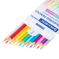 Карандаши цветные BRAUBERG PASTEL, 12 пастельных цветов, трёхгранные, грифель 3 мм, 181850 Карандаши цветные BRAUBERG PASTEL, 12 пастельных цветов, трёхгранные, грифель 3 мм, 181850