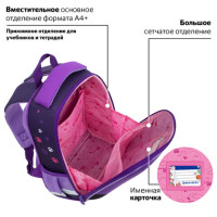 Ранец BRAUBERG KIDS START, 1 отделение, 2 кармана, "Sweet cheeks", велюровая панель, 35х26х13см, 272093 Ранец BRAUBERG KIDS START, 1 отделение, 2 кармана, "Sweet cheeks", велюровая панель, 35х26х13см, 272093