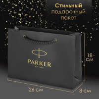 Ручка перьевая PARKER "IM Core Black Lacquer GT", ежедневник А5 черный, пакет, 880900