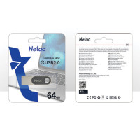 Флеш-диск 64 GB NETAC U278, USB 2.0, металлический корпус, серебристый/черный, NT03U278N-064G-20PN Флеш-диск 64 GB NETAC U278, USB 2.0, металлический корпус, серебристый/черный, NT03U278N-064G-20PN