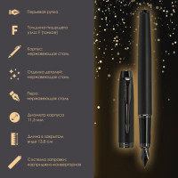 Ручка перьевая PARKER "IM Achromatic Black BT", ежедневник А5 черный, пакет, 880901 Ручка перьевая PARKER "IM Achromatic Black BT", ежедневник А5 черный, пакет, 880901