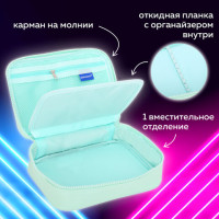 Пенал-косметичка BRAUBERG БОЛЬШОЙ, 1 отделение, 1 откидная планка, ткань, 21x15x6 см, "Mint", 270705 Пенал-косметичка BRAUBERG БОЛЬШОЙ, 1 отделение, 1 откидная планка, ткань, 21x15x6 см, "Mint", 270705