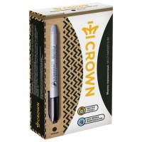 Маркер перманентный (нестираемый) CROWN "Multi Marker Slim", ЧЕРНЫЙ, круглый наконечник, 2 мм, P-505