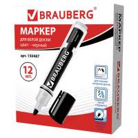 Маркер для доски BRAUBERG "Neo", ЧЕРНЫЙ, с клипом, круглый наконечник, 5 мм, 150487