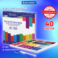 Пластилин классический BRAUBERG "АКАДЕМИЯ КЛАССИЧЕСКАЯ", 40 цветов, 800 г, СТЕК, ВЫСШЕЕ КАЧЕСТВО, 106512 Пластилин классический BRAUBERG "АКАДЕМИЯ КЛАССИЧЕСКАЯ", 40 цветов, 800 г, СТЕК, ВЫСШЕЕ КАЧЕСТВО, 106512