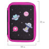 Пенал BRAUBERG, 3 отделения, полиэстер, 21х14 см, "Space sweets", 272332