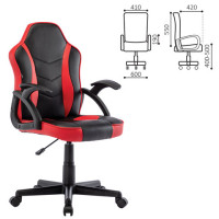 Кресло компьютерное BRABIX "Shark GM-203", экокожа, черное/красное, 532512 Кресло компьютерное BRABIX "Shark GM-203", экокожа, черное/красное, 532512
