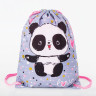 Мешок для обуви BRAUBERG PREMIUM, карман, подкладка, 43х33 см, Funny panda, 270281