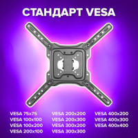 Кронштейн-крепление для ТВ настенный, до 35 кг. VESA 75х75-400х400, 32"-55", черный, SONNEN, 455946 Кронштейн-крепление для ТВ настенный, до 35 кг. VESA 75х75-400х400, 32"-55", черный, SONNEN, 455946