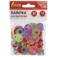 Пайетки для творчества "Серьги", яркие, цвет ассорти, 5 цветов, 15 мм, 20 грамм, ОСТРОВ СОКРОВИЩ, 661285 Пайетки для творчества "Серьги", яркие, цвет ассорти, 5 цветов, 15 мм, 20 грамм, ОСТРОВ СОКРОВИЩ, 661285